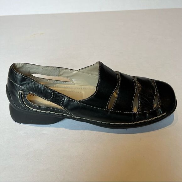 Anne Klein AK Black Slip On Sandal Loafers Round Toe Size 7M Flats - Picture 4 of 9